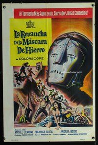 3t764 PRISONER OF THE IRON MASK Argentinean '62 art of the most terrifying torture ever devised!