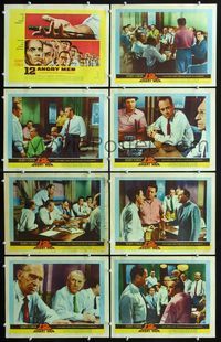 3t009 12 ANGRY MEN 8 lobby cards '57 Henry Fonda, Lee J. Cobb, Sidney Lumet courtroom jury classic!