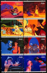 3t024 ALADDIN 8 movie lobby cards '92 classic Walt Disney Arabian fantasy cartoon!