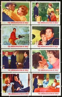 3t030 AMERICANIZATION OF EMILY 8 movie lobby cards '64 James Garner, Julie Andrews, Paddy Chayefsky