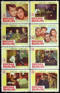 3t104 CHICAGO DEADLINE 8 lobby cards '49 Alan Ladd, Donna Reed, June Havoc, Irene Hervey, film noir!