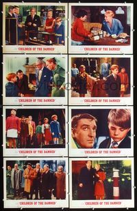 3t105 CHILDREN OF THE DAMNED 8 movie lobby cards '64 beware the creepy kid's eyes that paralyze!