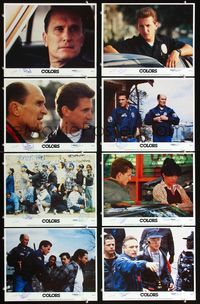 3t117 COLORS 8 movie lobby cards '88 Sean Penn & Robert Duvall as cops, directed by Dennis Hopper!
