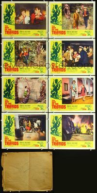 3t136 DAY OF THE TRIFFIDS 8 LCs '62 classic English sci-fi horror, Howard Keel, Nicole Maurey