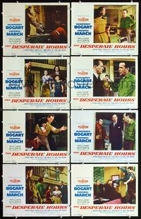 3t141 DESPERATE HOURS 8 LCs '55 Humphrey Bogart, Fredric March, Arthur Kennedy, William Wyler