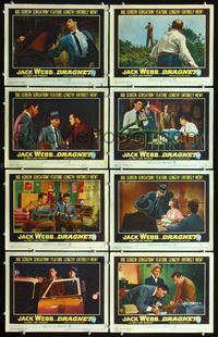 3t149 DRAGNET 8 movie lobby cards '54 Jack Webb as Joe Friday, Ben Alexander, Richard Boone