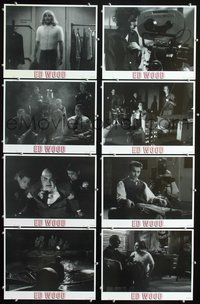 3t154 ED WOOD 8 lobby cards '94 Tim Burton, Johnny Depp, Martin Landau as Bela Lugosi, George Steele