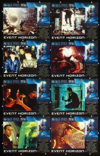 3t163 EVENT HORIZON 8 int'l movie lobby cards '97 Laurence Fishburne, Sam Neill, terror in space!
