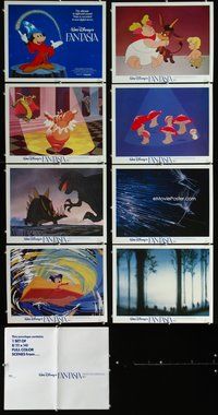 3t172 FANTASIA 8 movie lobby cards R82 Walt Disney, Mickey Mouse, wonderful cartoon images!