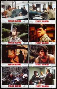 3t187 FIRST BLOOD 8 lobby cards '82 Sylvester Stallone as John Rambo, Richard Crenna, Brian Dennehy