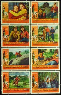 3t194 FLESH & THE SPUR 8 movie lobby cards '56 John Agar, Marla English, Touch Connors