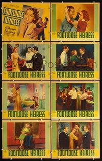 3t207 FOOTLOOSE HEIRESS 8 LCs '37 beautiful Ann Sheridan, Craig Reynolds, Anne Nagel, William Hopper