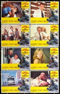 3t220 GAUNTLET 8 movie lobby cards '77 many images of Clint Eastwood & sexy Sondra Locke!