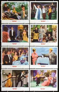 3t225 GIGI 8 movie lobby cards R66 Leslie Caron, Maurice Chevalier, Louis Jourdan, Hermoine Gingold