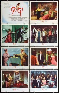 3t224 GIGI 8 movie lobby cards '58 Leslie Caron, Maurice Chevalier, Louis Jourdan, Hermoine Gingold