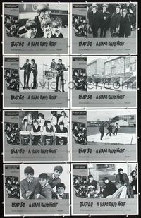 3t248 HARD DAY'S NIGHT 8 movie lobby cards R82 great images of The Beatles, rock & roll classic!