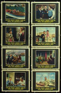 3t254 HELL ON FRISCO BAY 8 movie lobby cards '56 Alan Ladd, Edward G. Robinson, Joanne Dru