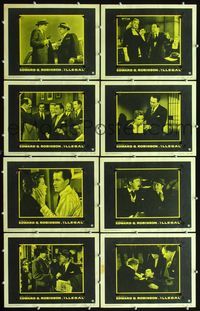 3t281 ILLEGAL 8 movie lobby cards '55 Edward G. Robinson, sexy Jayne Mansfield, Albert Dekker, Platt