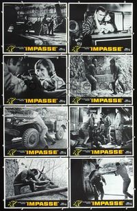 3t283 IMPASSE 8 movie lobby cards '69 Burt Reynolds, Anne Francis, Miko Mayama, gold-grabbers!