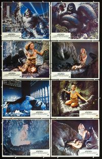 3t306 KING KONG 8 LCs '76 sexy Jessica Lange, special effects scenes + 2 cool John Berkey art cards!