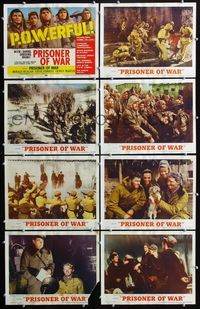 3t404 PRISONER OF WAR 8 movie lobby cards '54 Ronald Reagan vs Communists, daring & shocking!