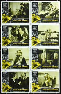 3t435 SECRET AGENT FIREBALL 8 lobby cards '66 Bond rip-off, the man with no name, not even a number!