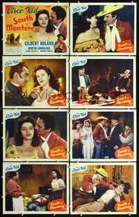 3t465 SOUTH OF MONTEREY 8 movie lobby cards '46 Gilbert Roland as Cisco Kid, Marjorie Riordan