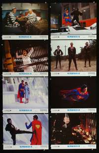 3t490 SUPERMAN II 8 color 11x14s '81 great images of Christopher Reeve in costume, Terence Stamp