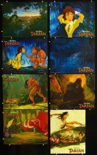 3t495 TARZAN 8 lobby cards '99 cool Walt Disney jungle cartoon, from Edgar Rice Burroughs story!