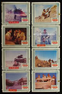 3t526 TOBRUK 8 lobby cards '67 Rock Hudson, George Peppard & Guy Stockwell in World War II Egypt!