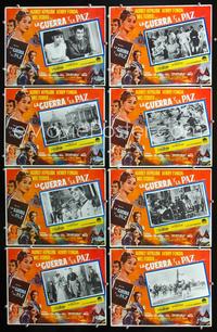 3t559 WAR & PEACE 8 Mexican movie lobby cards '60 Audrey Hepburn, Henry Fonda, Mel Ferrer