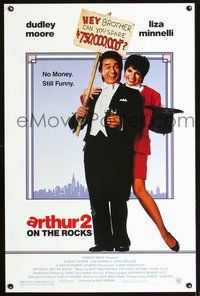 3u038 ARTHUR 2 one-sheet movie poster '88 rich alcoholic Dudley Moore is now broke, Liza Minnelli!