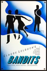3u040 ATTENTION BANDITS one-sheet poster '86 Claude Lelouch's story of betrayal, murder & revenge!