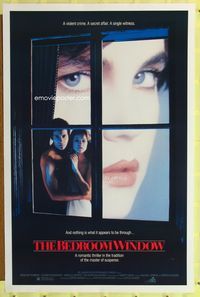 3u051 BEDROOM WINDOW one-sheet '86 Steve Guttenberg holds Isabelle Huppert, Elizabeth McGovern!