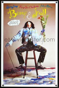 3u052 BENNY & JOON DS one-sheet movie poster '93 best Johnny Depp covered in paint image!