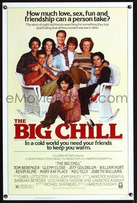 3u057 BIG CHILL 1sheet '83 Lawrence Kasdan, Tom Berenger, Glenn Close, Jeff Goldblum, William Hurt