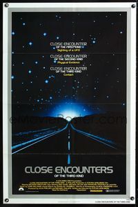 3u094 CLOSE ENCOUNTERS OF THE THIRD KIND silver border style 1sh '77 Steven Spielberg sci-fi classic