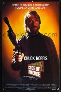 3u096 CODE OF SILENCE one-sheet movie poster '85 Chuck Norris is a good cop having a very bad day!