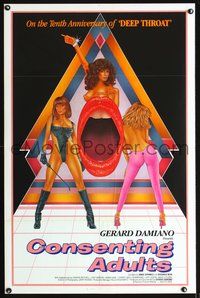 3u101 CONSENTING ADULTS one-sheet poster '82 Gerard Damiano, the tenth anniversary of Deep Throat!