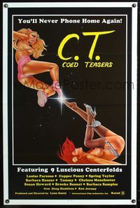 3u079 C.T. COED TEASERS one-sheet movie poster '80s wild sexy art of nearly-naked coeds!