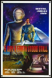 3u116 DAY THE EARTH STOOD STILL Kilian 1sh R94 classic Robert Wise sci-fi, great image of Rennie!