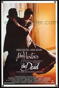 3u118 DEAD one-sheet movie poster '87 John Huston directed, great image of Anjelica Huston dancing!