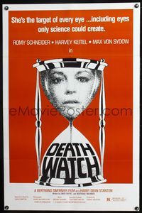 3u120 DEATH WATCH 1sheet '80 Le Mort en Direct, Romy Schneider, Harvey Keitel, cool hourglass art!