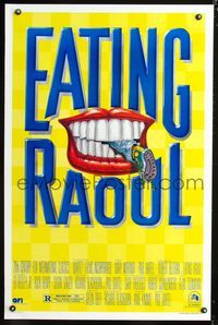 3u144 EATING RAOUL style B one-sheet '82 classic Paul Bartel black comedy, great mouth artwork!