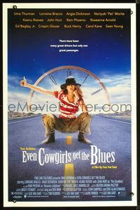 3u154 EVEN COWGIRLS GET THE BLUES one-sheet poster '93 great image of sexy hitchhiker Uma Thurman!