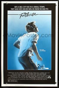 3u183 FOOTLOOSE blue style rated R 1sh '84 competitive dancer Kevin Bacon has the music on his side!