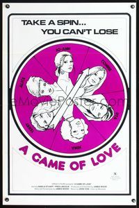 3u194 GAME OF LOVE take a spin style one-sheet movie poster '74 sexy Sheila Stuart sexploitation!