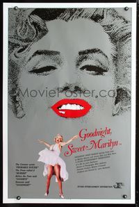 3u207 GOODNIGHT SWEET MARILYN one-sheet poster '89 Paula Lane as Monroe, classic flying skirt image!