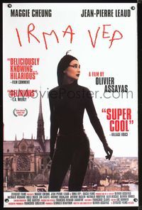 3u260 IRMA VEP one-sheet '96 Jean-Pierre Leaud, great image of Maggie Cheung looking frightened!
