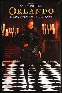 3u411 ORLANDO one-sheet movie poster '92 cool portrait of Tilda Swinton, from Virginia Woolf's book!